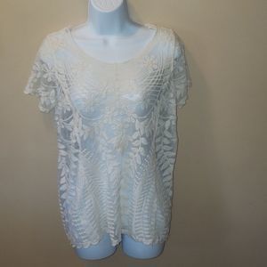 𝅺knapp studio lace shirt off white Large